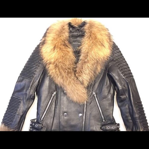 Mason and cooper leather fur jacket